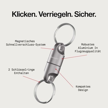 KeySmart MagConnect - Magnetický prívesok na kľúče - Rýchle a bezpečné pripevnenie a odpojenie kľúčov