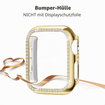 Kompatibilný s puzdrom Apple Watch 42mm Series 3 2 1, pevné PC púzdro s trblietavými kamienkami v