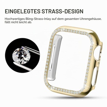 Kompatibilný s puzdrom Apple Watch 42mm Series 3 2 1, pevné PC púzdro s trblietavými kamienkami v