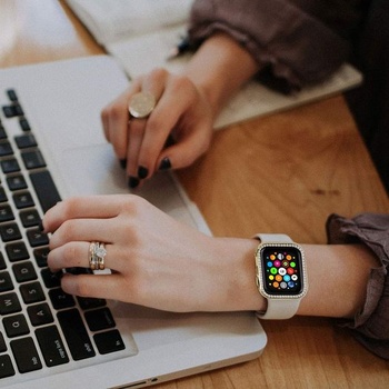 Kompatibilný s puzdrom Apple Watch 42mm Series 3 2 1, pevné PC púzdro s trblietavými kamienkami v