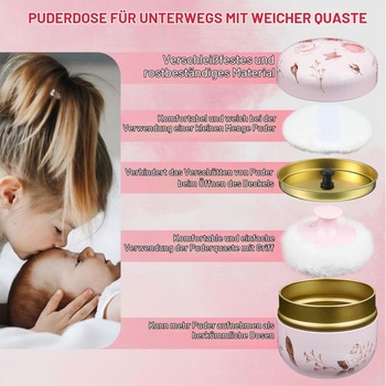 NICENEEDED labutienka a nádobka na púder ružová