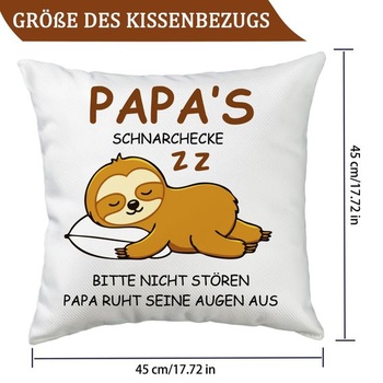 Vtipná biela obliečka na vankúš s leňostojom 45*45 cm Darčeky pre otca White-dad