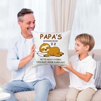 Vtipná biela obliečka na vankúš s leňostojom 45*45 cm Darčeky pre otca White-dad