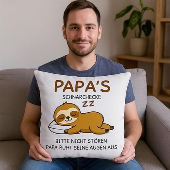 Vtipná biela obliečka na vankúš s leňostojom 45*45 cm Darčeky pre otca White-dad