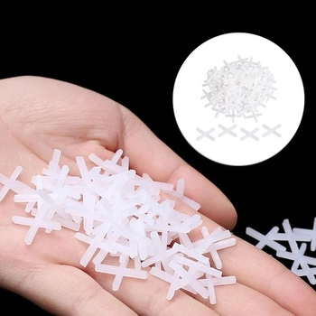 1000 bílých distančních podložek na dlaždice, 3mm PVC distanční podložky, křížové distanční