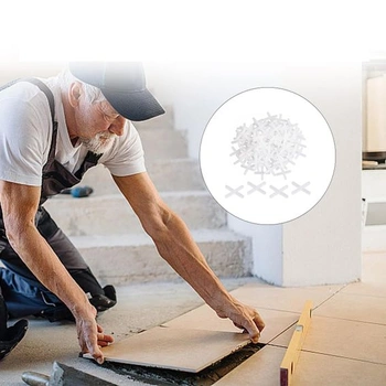 1000 bílých distančních podložek na dlaždice, 3mm PVC distanční podložky, křížové distanční