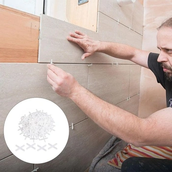 1000 bílých distančních podložek na dlaždice, 3mm PVC distanční podložky, křížové distanční