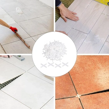 1000 bílých distančních podložek na dlaždice, 3mm PVC distanční podložky, křížové distanční