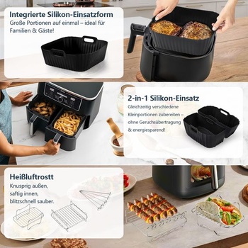 3dielna silikónová forma na teplovzdušnú fritézu (4,5-8l teplovzdušná fritéza) - alternatíva