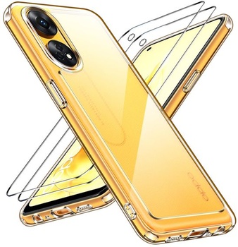 Priehľadné puzdro ivoler nežltne pre Oppo Reno8T 4G / Oppo Reno 8T 4G, 1 puzdro na telefón s 2