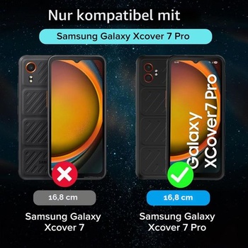 Puzdro ivoler pre Samsung Galaxy Xcover 7 Pro s 3 ochrannými fóliami z tvrdeného skla, vojenské