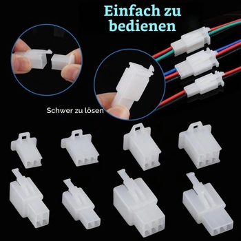580 ks kabelových konektorů 2 3 4 6 pinů, ploché zásuvky s roztečí 2,8 mm, samec/samice, pouzdro