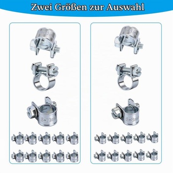 20 mini hadicových svorek, 6-8 mm 8-10 mm malé nastavitelné hadicové svorky pro vstřikování paliva,