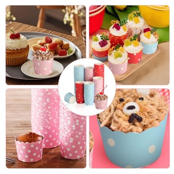 150 KS papierových košíčkov na muffiny, papierové košíčky na muffiny, košíčky na cupcakes s bodkami