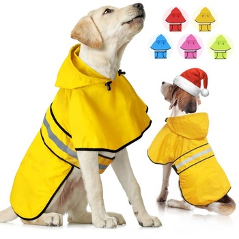 Weesiber Pláštenka pre psov, reflexná pláštenka pre psov s otvorom na vodítko, nepremokavá pláštenka