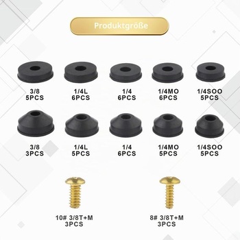 58dielna sada podložiek na batérie, 28 plochých podložiek na batérie, 24 kužeľových podložiek so 6
