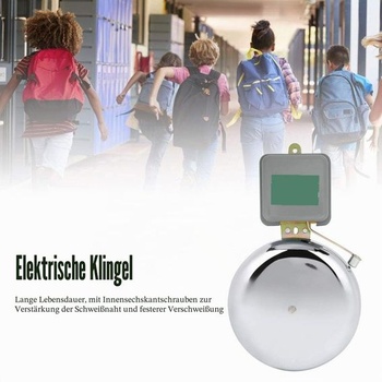 150mm elektrický zvonček AC220 V, bez iskier, typ s vonkajším úderom, školský zvonček z nerezovej ocele,