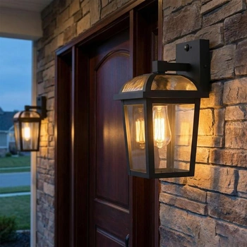 Venkovní lampa OYKYOHEI s PIR senzorem černá