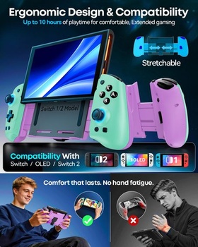 Ovladač OIVO Switch 2 pro Nintendo Switch/OLED, jednodílný roztažitelný bezdrátový gamepad Switch s