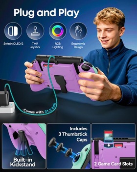 Ovladač OIVO Switch 2 pro Nintendo Switch/OLED, jednodílný roztažitelný bezdrátový gamepad Switch s