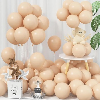 100 béžových marhuľových balónikov, 5-palcové retro marhuľové narodeninové balóniky, girlanda s