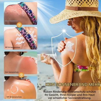 Opaľovací krém na tvár s hovädzím lojom SPF 50 s oxidom zinočnatým, minerálny opaľovací krém -
