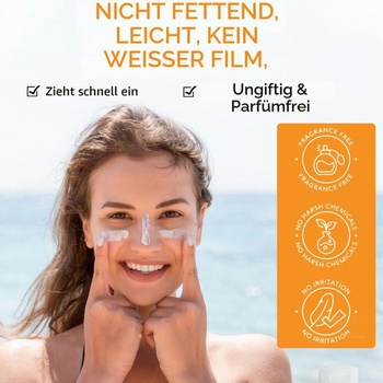 Opaľovací krém na tvár s hovädzím lojom SPF 50 s oxidom zinočnatým, minerálny opaľovací krém -