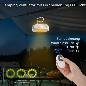 Hianjoo USB ventilátor, malý mini stolní ventilátor s dálkovým ovládáním, tichý s funkcí časovače,