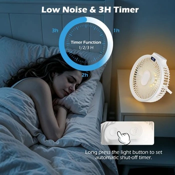 Hianjoo USB ventilátor, malý mini stolní ventilátor s dálkovým ovládáním, tichý s funkcí časovače,