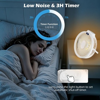 Hianjoo USB ventilátor, malý mini stolný ventilátor s diaľkovým ovládaním, tichý s funkciou časovača,