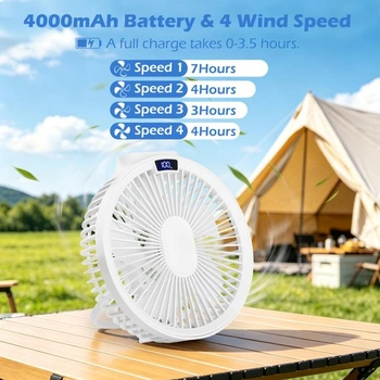 Hianjoo USB ventilátor, malý mini stolní ventilátor s dálkovým ovládáním, tichý s funkcí časovače,