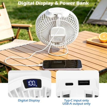 Hianjoo USB ventilátor, malý mini stolní ventilátor s dálkovým ovládáním, tichý s funkcí časovače,