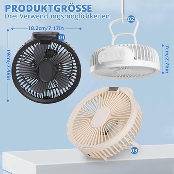 Hianjoo USB ventilátor, malý mini stolný ventilátor s diaľkovým ovládaním, tichý s funkciou časovača,