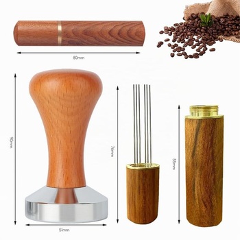 Nerezový pěchovač kávy, pěchovač espressa, nerezový píst na kávu s nástrojem WDT, nerezová espresso
