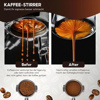 Nerezový prepichovač kávy, pretlačovač espressa, nerezový piest na kávu s nástrojom WDT, nerezová espresso