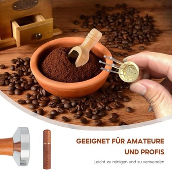 Nerezový pěchovač kávy, pěchovač espressa, nerezový píst na kávu s nástrojem WDT, nerezová espresso