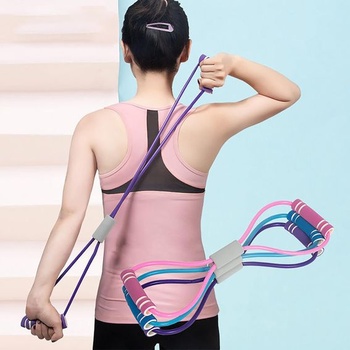 Elastický pás v tvare osmičky, fitness strečový pás, posilňovací pás, PVC, všestranný elastický pás