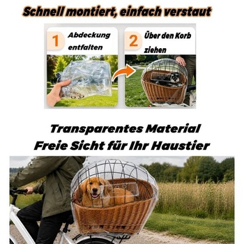 Slnečná clona na koše na psie bicykle a koše na bicykle – Veľká, nastaviteľná ochranná sieť pre psov –