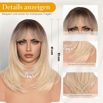 Dámska parochňa Sofiyan, dlhá rovná parochňa s ofinou 50 cm blond