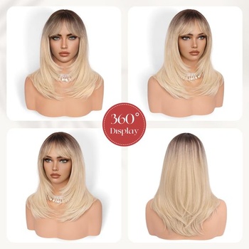 Dámská paruka Sofiyan, dlouhá rovná paruka s ofinou 50 cm blond