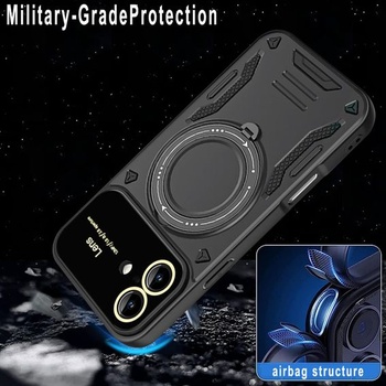 Puzdro na telefón UPLAI pre Xiaomi Poco X7 Pro 5G, 360 ° stojan, krúžok, magnetický ochranný kryt,