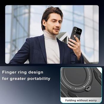 Puzdro na telefón UPLAI pre Xiaomi Poco X7 Pro 5G, 360 ° stojan, krúžok, magnetický ochranný kryt,