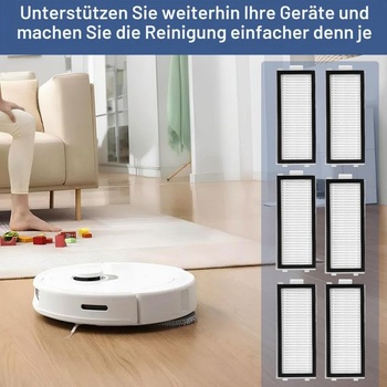 6 HEPA filtrov pre robotické vysávače Roborock Qrevo Master/Qrevo Slim/Qrevo Curv 2 Flow/Saros Z70 -