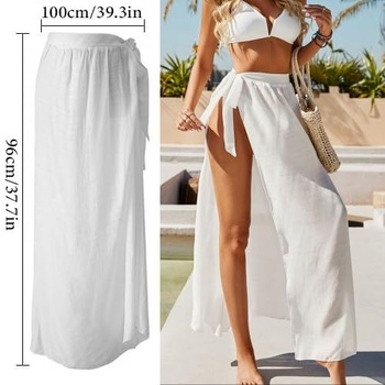 Dámské sarong pareo na dovolenou u pláže, dlouhé plážové šaty, letní bikiny, zavinovací sukně,