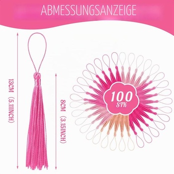 100 kusov modrých strapcov, mäkkých hodvábnych ručne vyrábaných mini strapcov na záložky, prívesky,