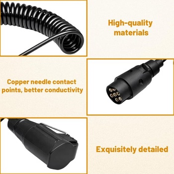 Adaptérový kabel pro přívěs Menibeuty 2M, adaptér pro přívěs se 7pinovou až 13pinovou zástrčkou,