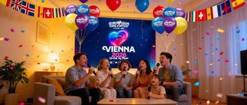 Dekorácia na párty k súťaži Eurovízia 2026, dekorácia na záhradný bar/reštauráciu k súťaži Eurovízia,