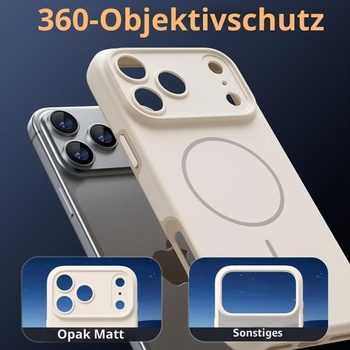 Magnetický kryt pre iPhone 17 Pro s ochranou fotoaparátu [matná jednofarebná] - mliečno biela