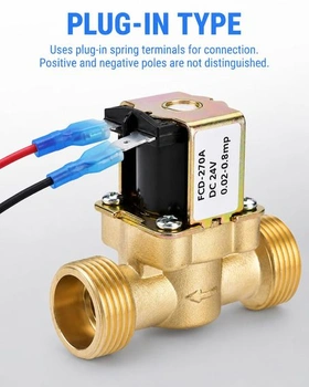 Elektromagnetický ventil DC 24V 3/4 palce, ventil přívodu vody, normálně uzavřený