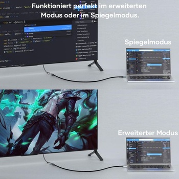 Adaptér HDMI na VGA, adaptér HDMI samica na VGA samec, nylonový opletený jednosmerný adaptér HDMI z